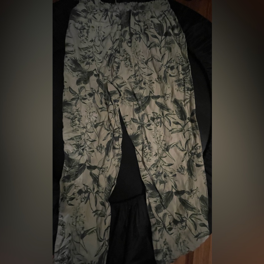 Lucky Brand Floral Print Linen Drawstring Pants - Size Medium - NWT